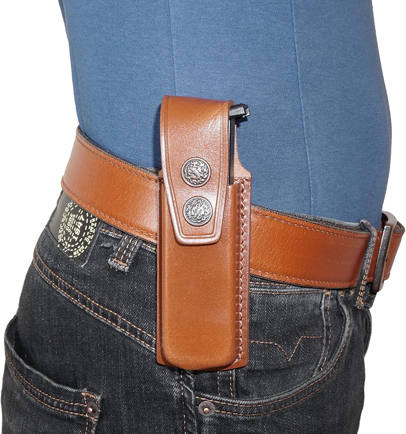 Leather Single Magazine Pouch/Carrier/Case for 7.65 mm Pistol, Genuine Leather Magazine Pouch Handmade (ALS010)