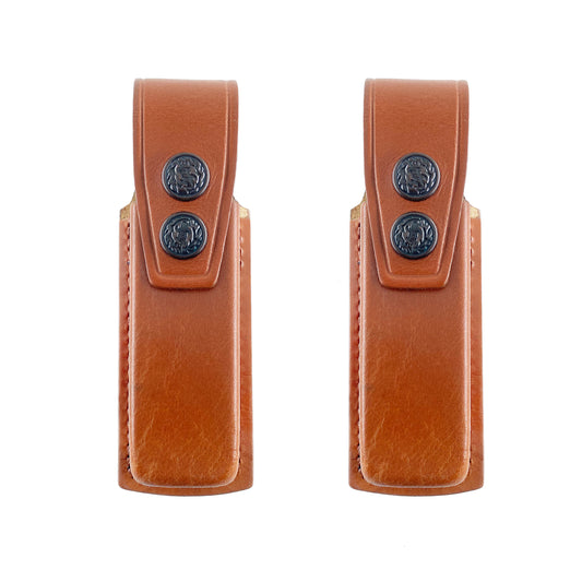 Leather pistol magazine pouch magazine holster holder hand gun Glock colt 17 19 22 23 1911 9mm brown black double belt loop police Mag Double Single Stack Clip Magazine Cartridge Beretta 92 Taurus cz 75 handmade magazine carrier case