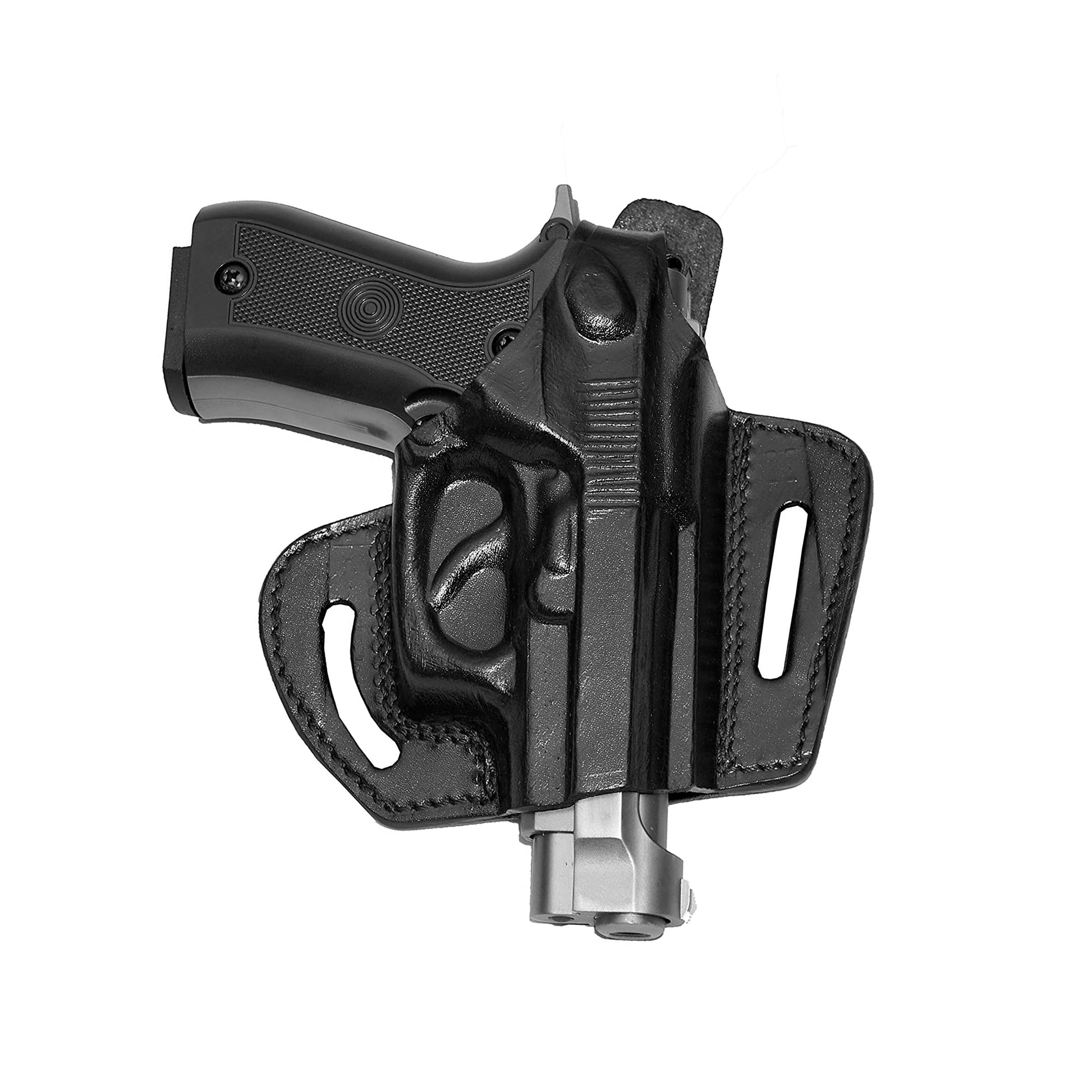 Leather gun Holster 9mm pistol glock 19 17 43 1911 owb adjustable belt pancake holsters black brown taurus g2c g3c thumb break open men women western sig sauer smith Wesson Ruger Springfield concealed carry right hand 1791