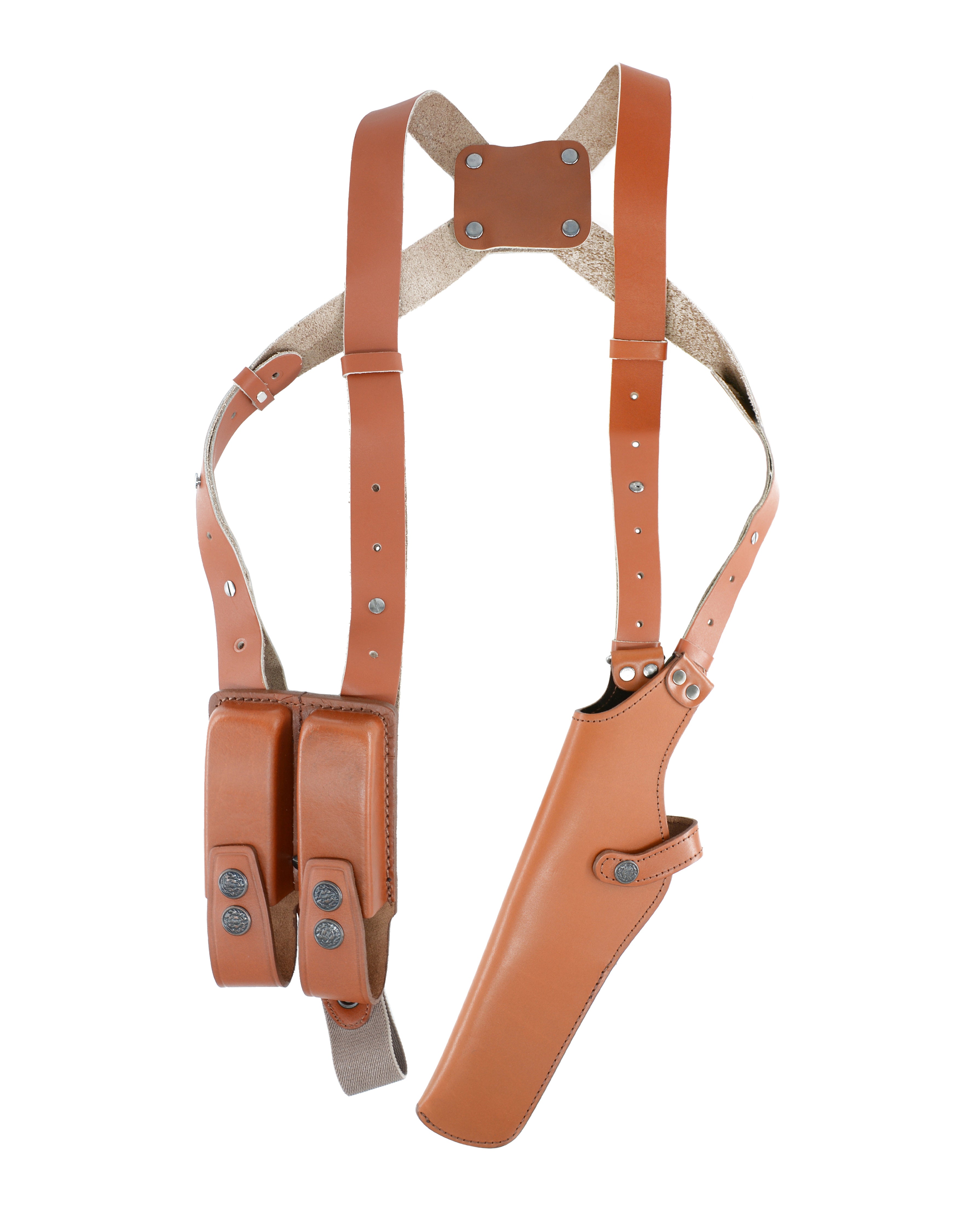 Alis453 Leather Vertical Shoulder Holster With Double Magazine Pouch S Koltster