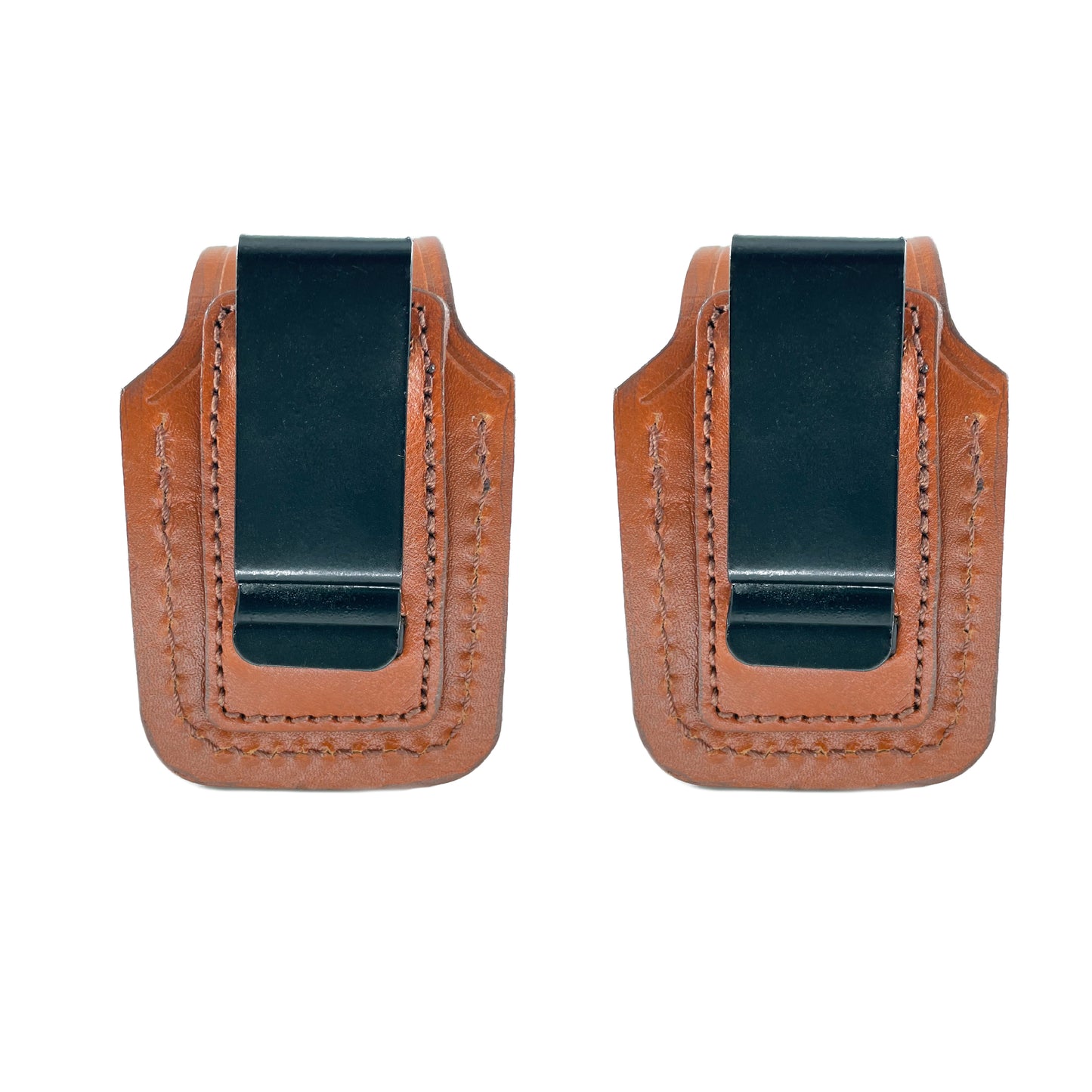 ALSM2037 Two Single Speedloader Pouch with Belt Clip for for 357 Magnum 6 & 7 Shots, 44 Magnum 5 Shot, S&W .38 Special 6 & 7 Shot speedloaders