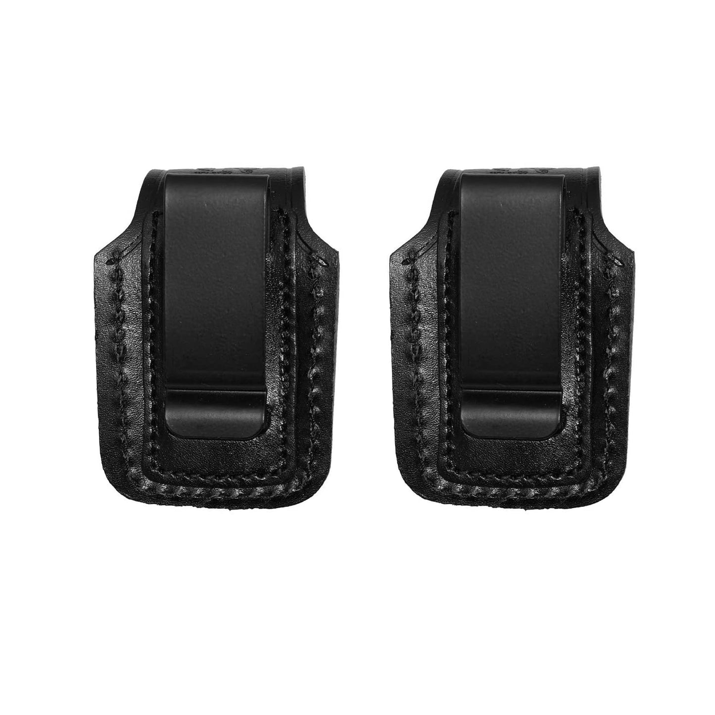 ALSM2037 Two Single Speedloader Pouch with Belt Clip for for 357 Magnum 6 & 7 Shots, 44 Magnum 5 Shot, S&W .38 Special 6 & 7 Shot speedloaders