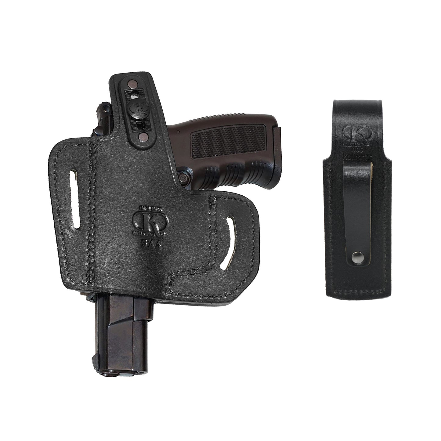 ALIS34402 Pancake Leather Holster Open-end & Single Mag Pouch for All 1911 Models RH Handmade!