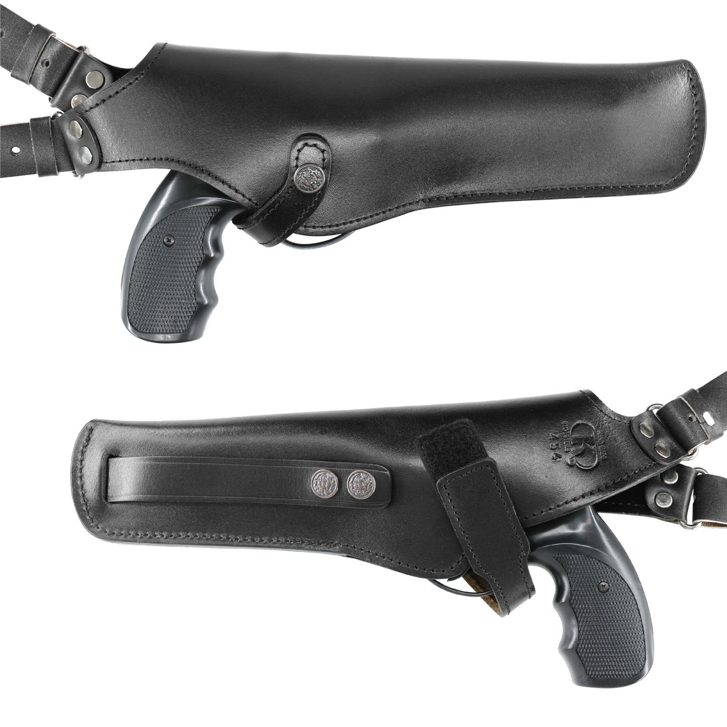 K45454 Two Gun Shoulder Holster Colt Taurus Ruger S&W 357 Magnum & Revolvers 6"