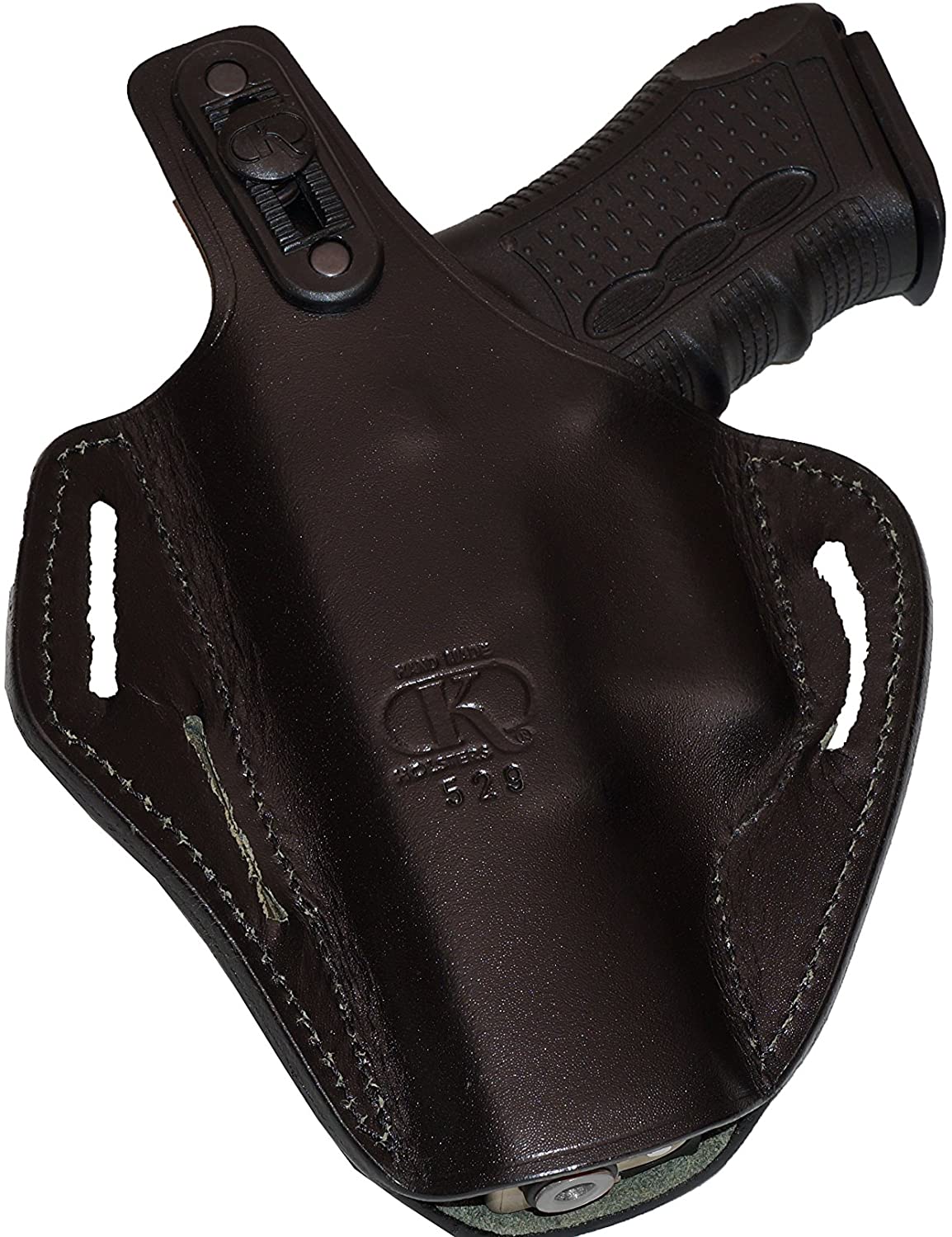 Pancake Leather Holster, Fits Glock 17 Glock 22, Three Slot Hand-Molded RH Handmade (ALIS529)