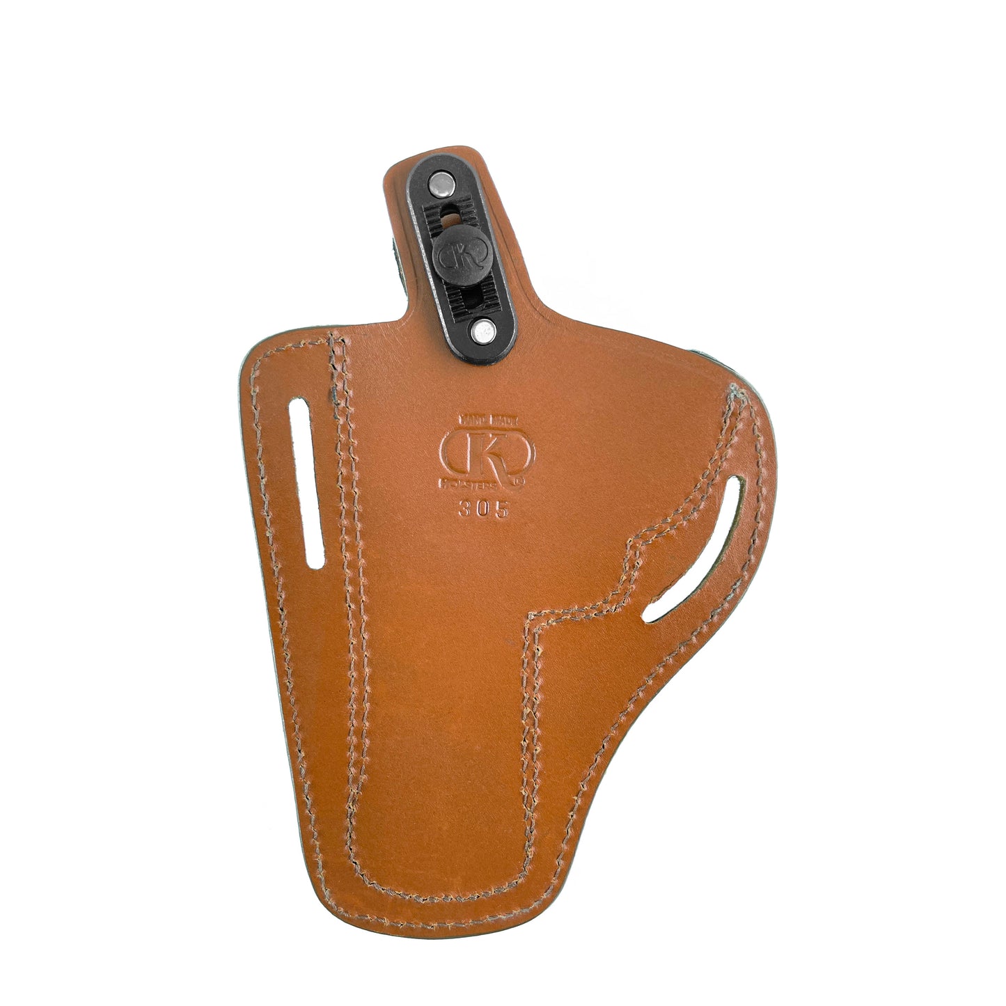 357 Magnum Pancake OWB Leather Holster, 2 Slot, Thumb Break RH, Handmade (Alis305)