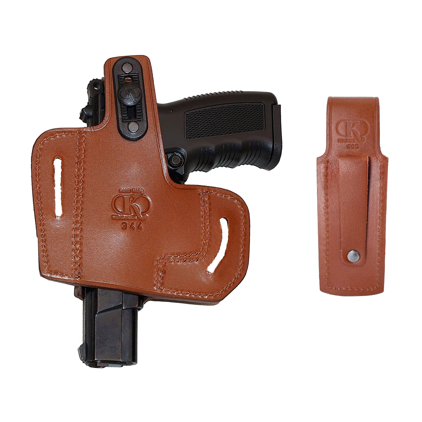ALIS34402 Pancake Leather Holster Open-end & Single Mag Pouch for All 1911 Models RH Handmade!