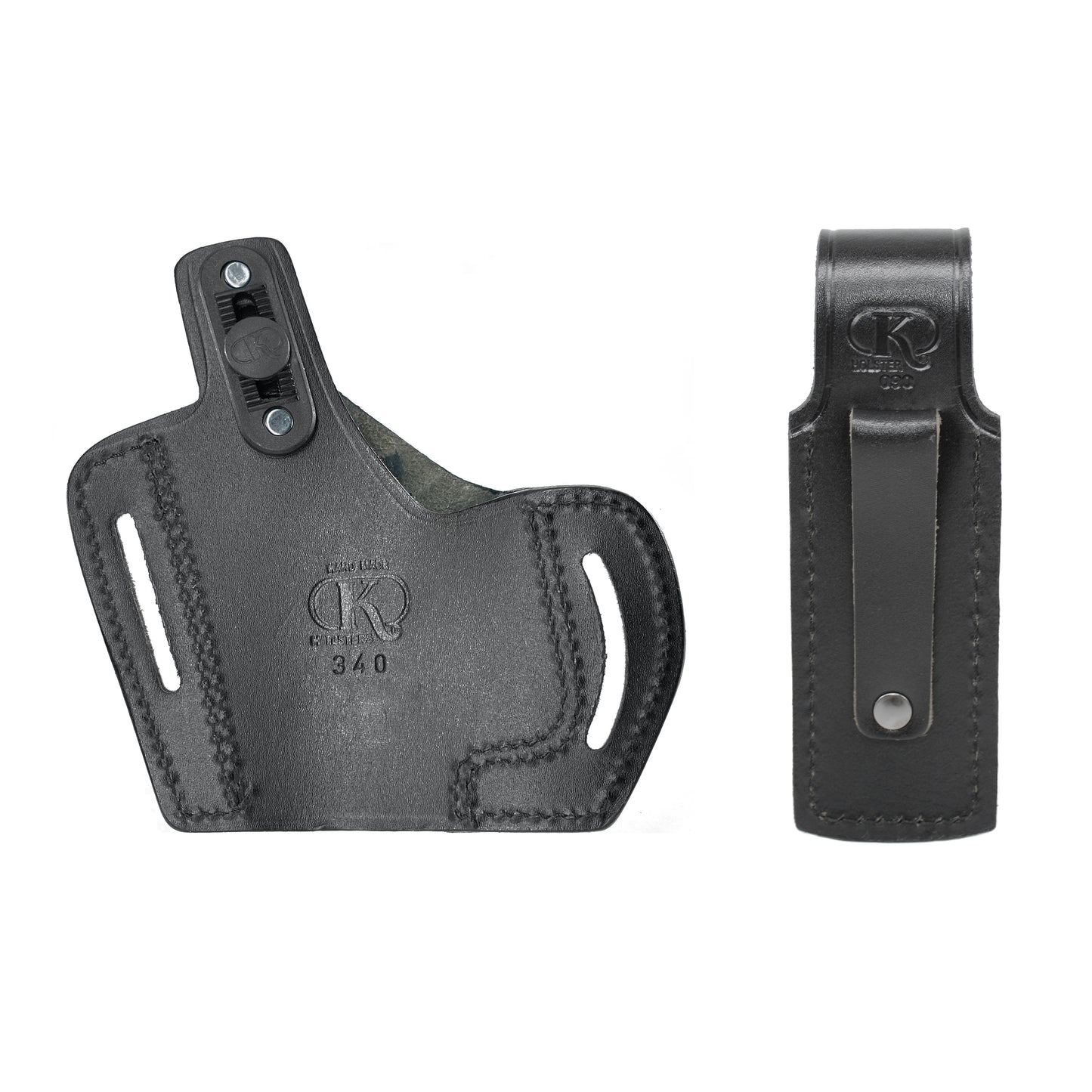 ALIS34090 Pancake Leather Holster Open-end Thumb Break RH & Single Magazine Pouch for Glock 17 19 22 23 Handmade!