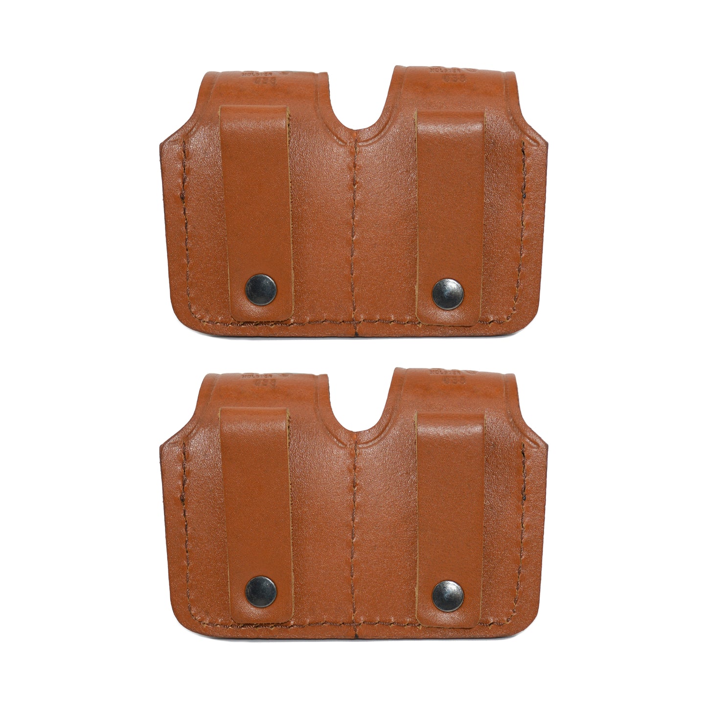 ALS3838 Two Double Speedloader Pouch for for 357 Magnum 6 & 7 Shots, 44 Magnum 5 Shot, S&W .38 Special 6 Shot speedloaders Genuine Leather Handmade!