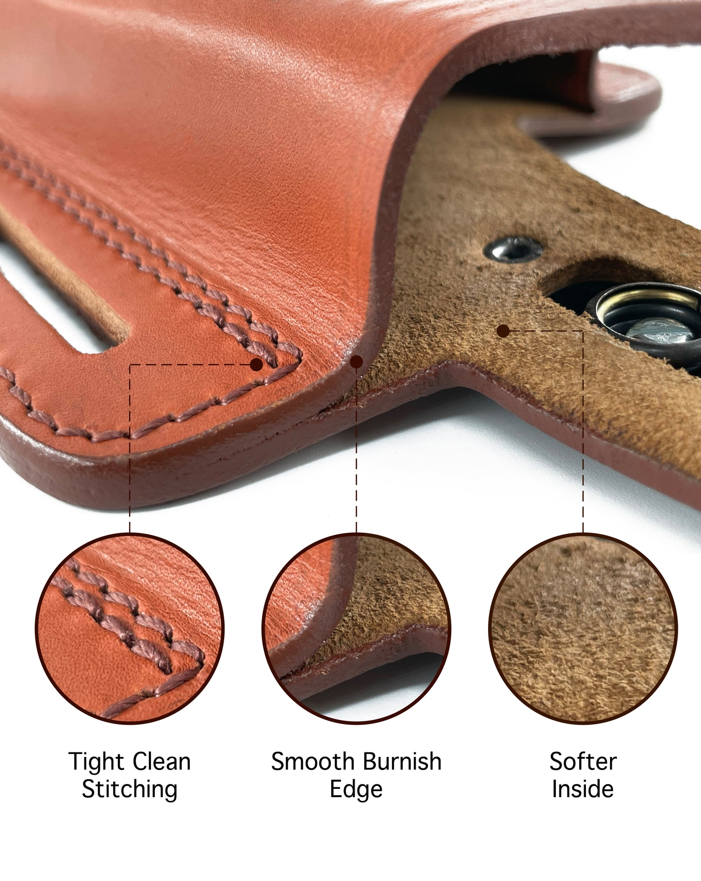 ALIS34090 Pancake Leather Holster Open-end Thumb Break RH & Single Magazine Pouch for Glock 17 19 22 23 Handmade!
