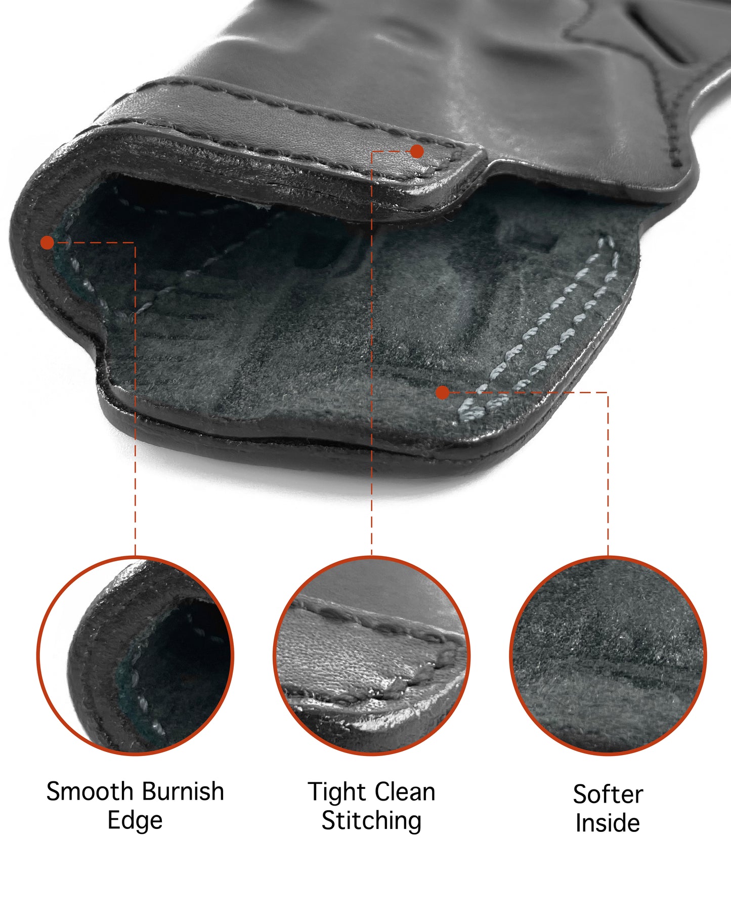 ALIS711 Small of Back Leather Holster Fits Colt 1911 RH Handmade!