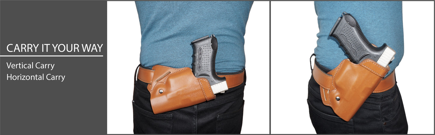 ALIS711202 Small of Back Leather Holster & Two Single Mag Pouches Fits Colt 1911 RH Handmade!