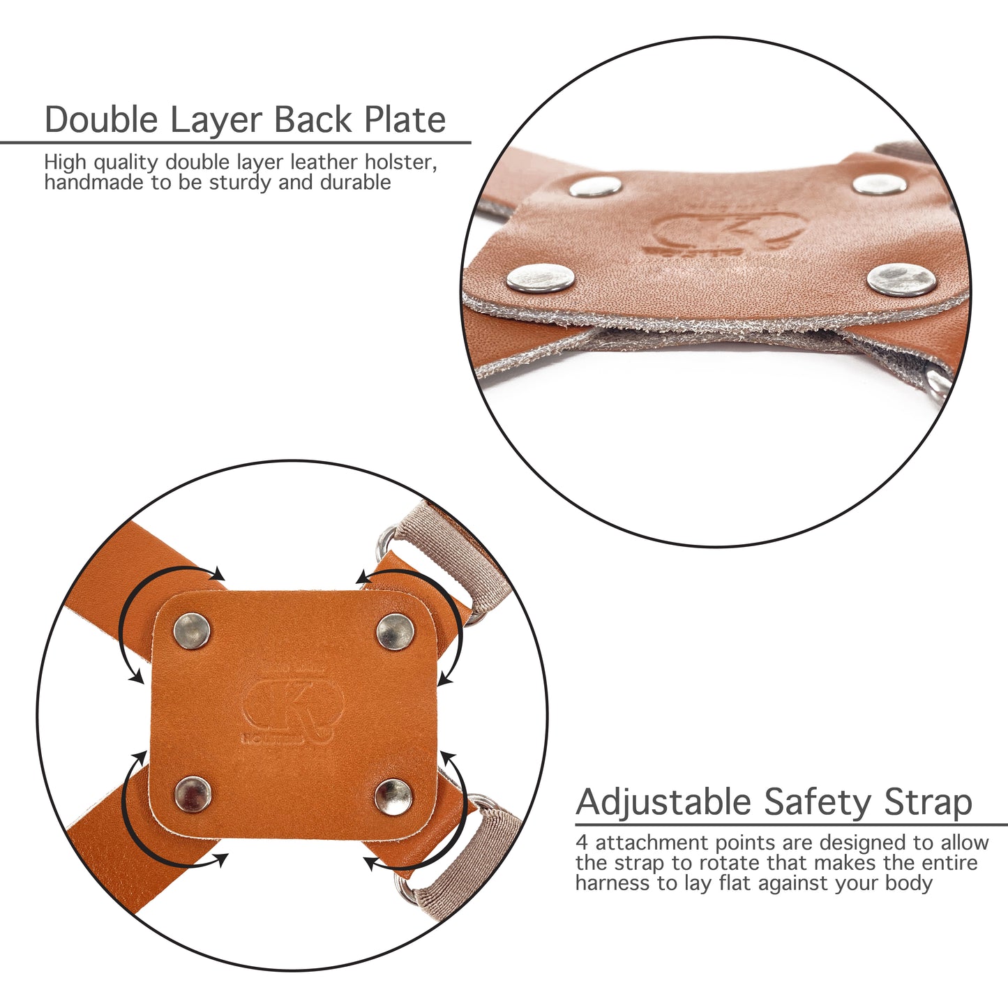 ALS454 Vertical Shoulder Holster Fits 357 Magnum 6’’ & Similar Revolvers RH Handmade! Free Extension for Big Body Size!