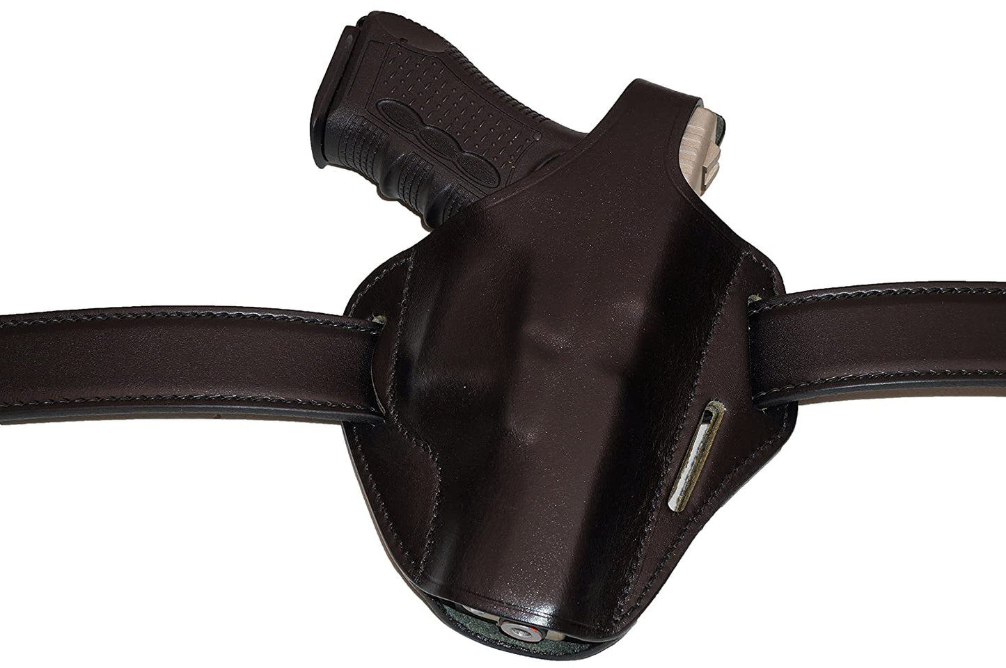 Pancake Leather Holster, Fits Glock 17 Glock 22, Three Slot Hand-Molded RH Handmade (ALIS529)