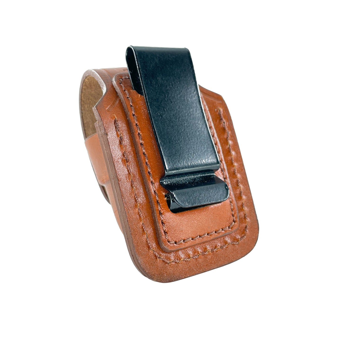 ALISM037 Handmade Leather Single Speed Loader Carrier/case/Pouch with Belt Clip for 357 Magnum 6 & 7 Shots, 44 Magnum 5 Shot, S&W .38 Special