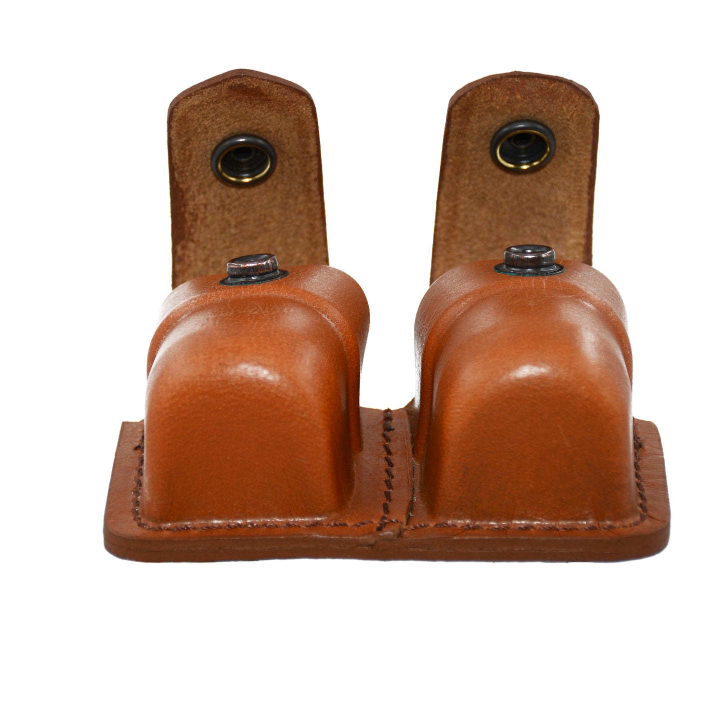 ALS3838 Two Double Speedloader Pouch for for 357 Magnum 6 & 7 Shots, 44 Magnum 5 Shot, S&W .38 Special 6 Shot speedloaders Genuine Leather Handmade!