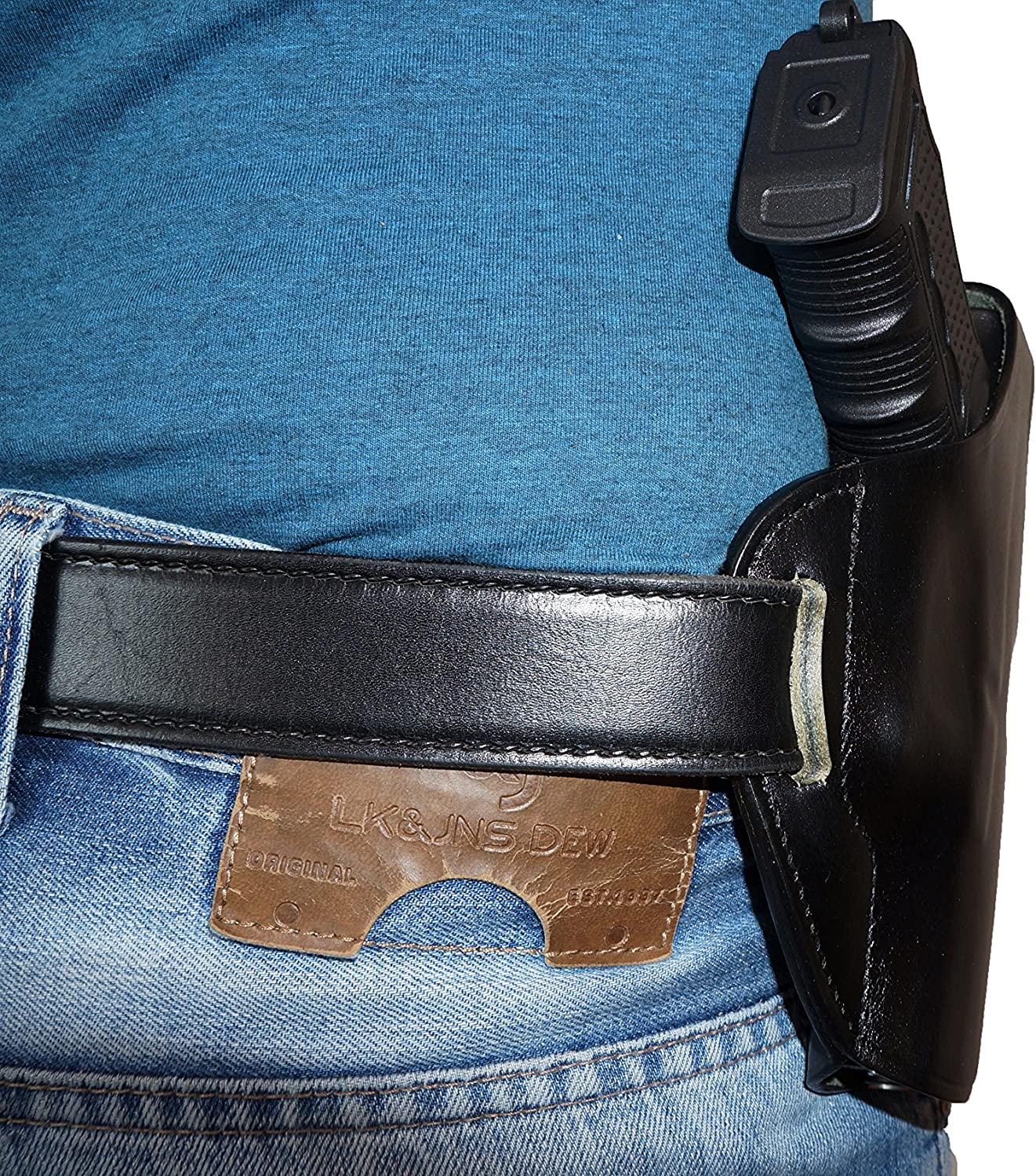 Pancake Leather Holster, Fits Glock 17 Glock 22, Three Slot Hand-Molded RH Handmade (ALIS529)