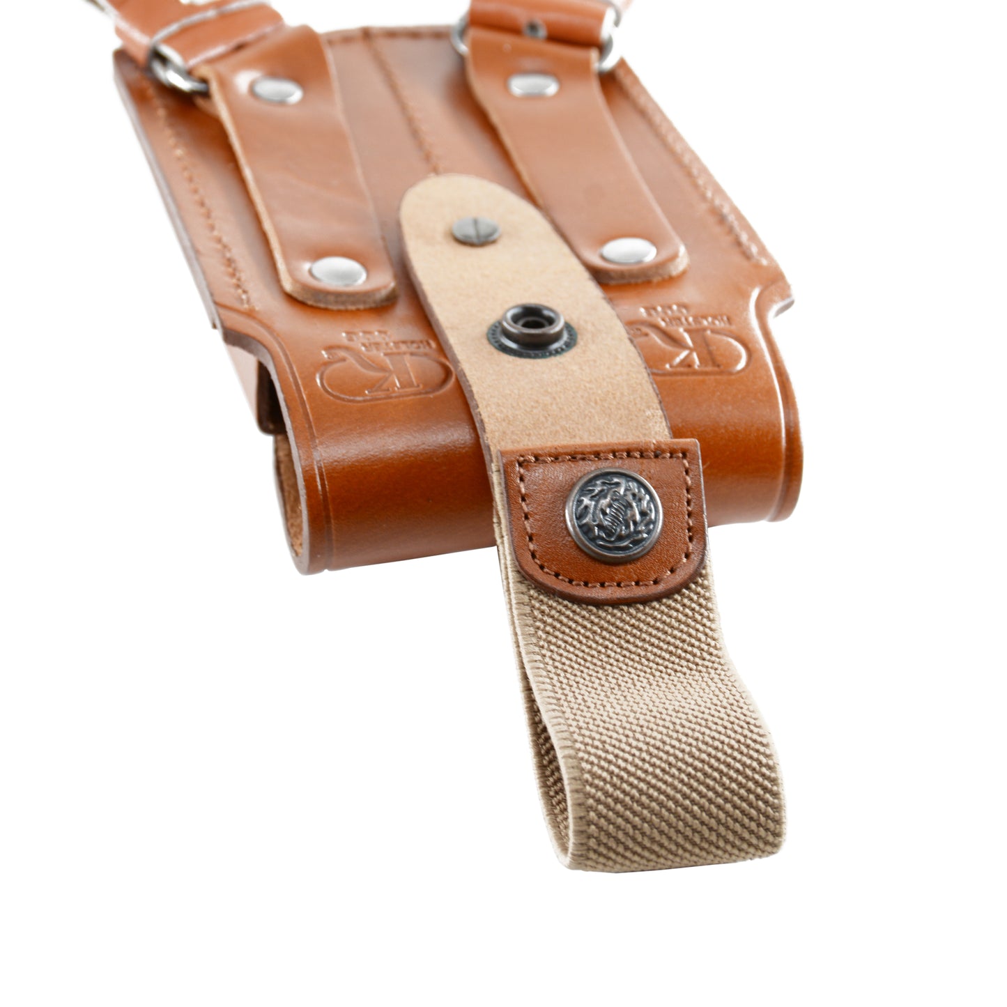 K447 Basketweave Vertical Shoulder Holster with Double Magazine Pouch for Beretta CZ 75 Browning HP Sig Sauer P226 with 4" Barrel RH Handmade