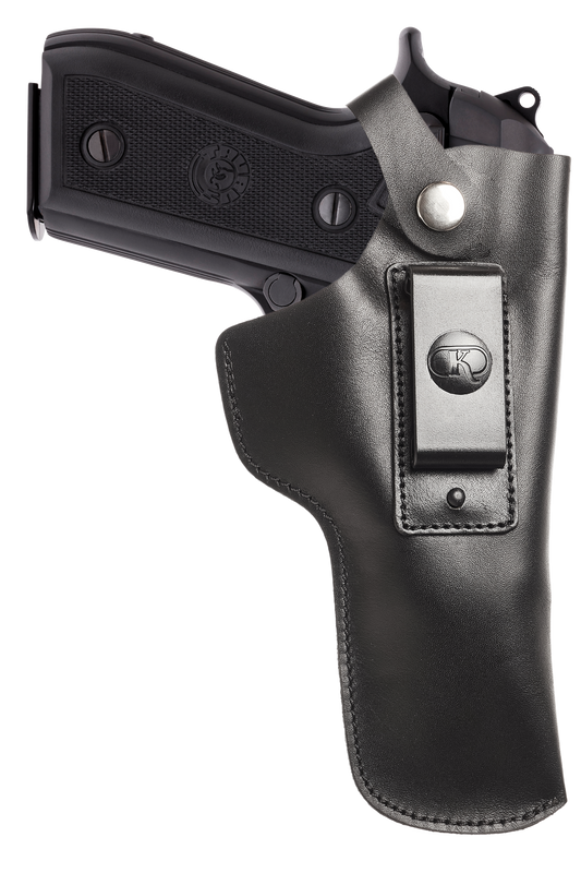 Koltster Beretta 92F Holster, IWB Leather Holster for Beretta 92 92S 92FS | S&W M&P Shield and Similar Sized Handguns, Concealed Carry Genuine Leather Holster with Belt Clip, Black Handmade (KM151)