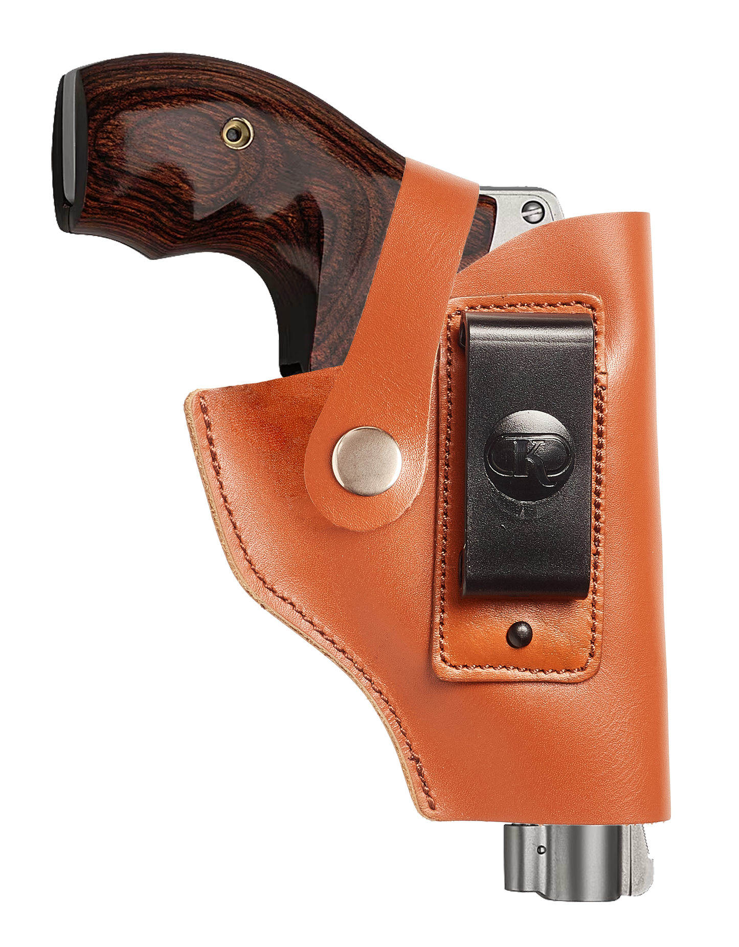 Smith&Wesson J Frame IWB Leather Holster for S&W Models 442, 642, Airweight 637, 638, 640 .38 Special, Leather Holster with Belt Clip (KM146)