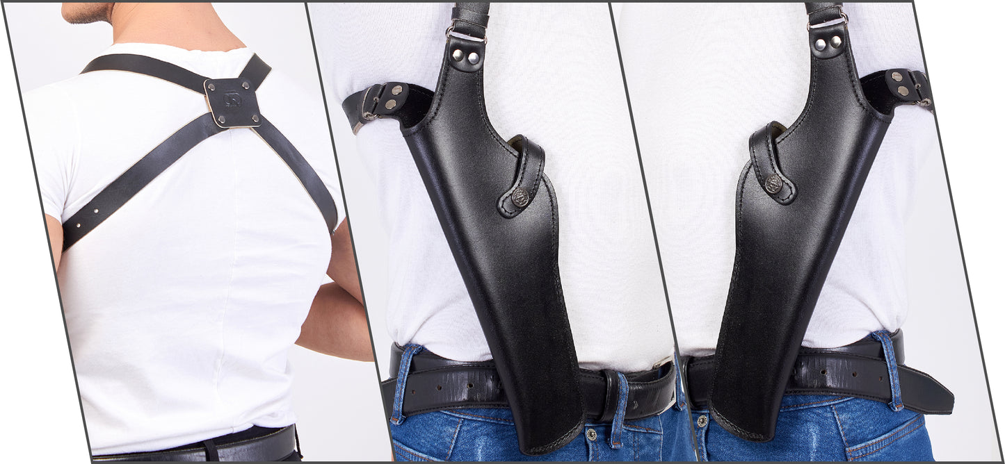 K45454 Two Gun Shoulder Holster Colt Taurus Ruger S&W 357 Magnum & Revolvers 6"