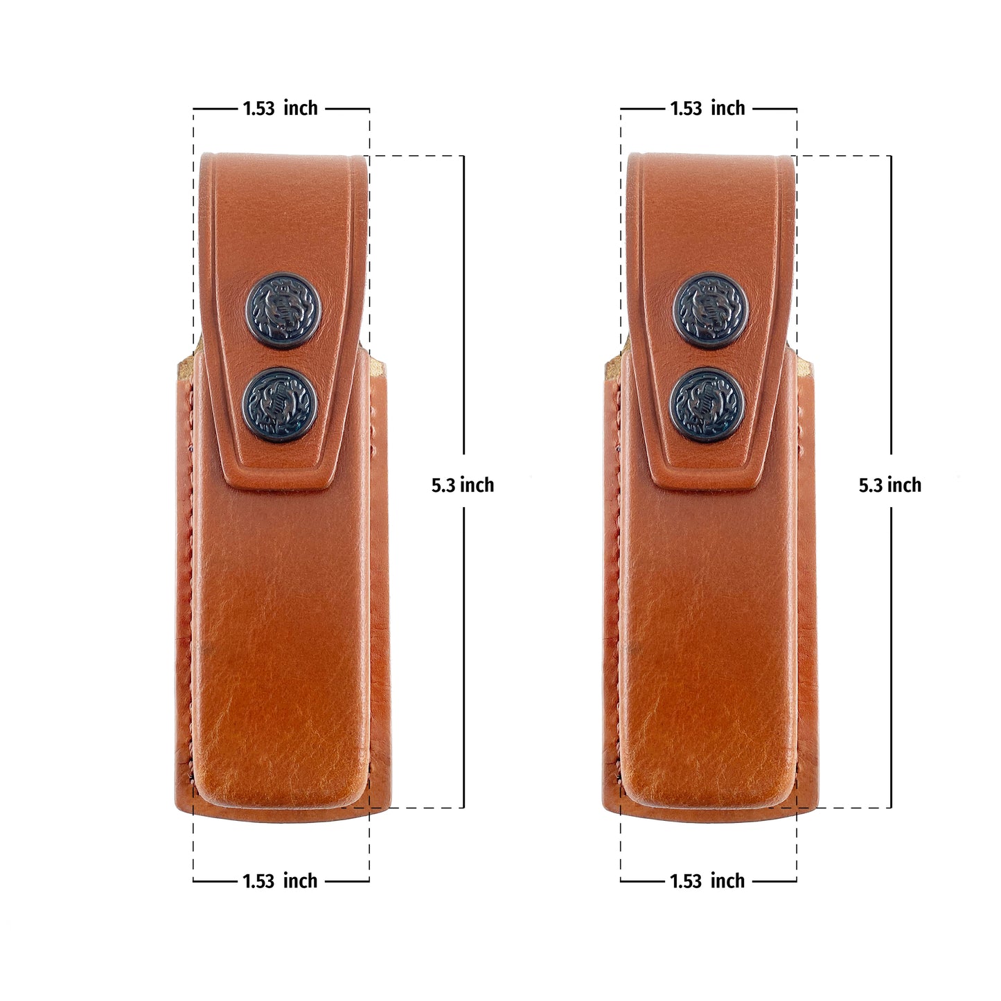 Holster ALISM2001 Two Single Leather Magazine Pouches with Belt Clip for Colt 1911 Handmade!