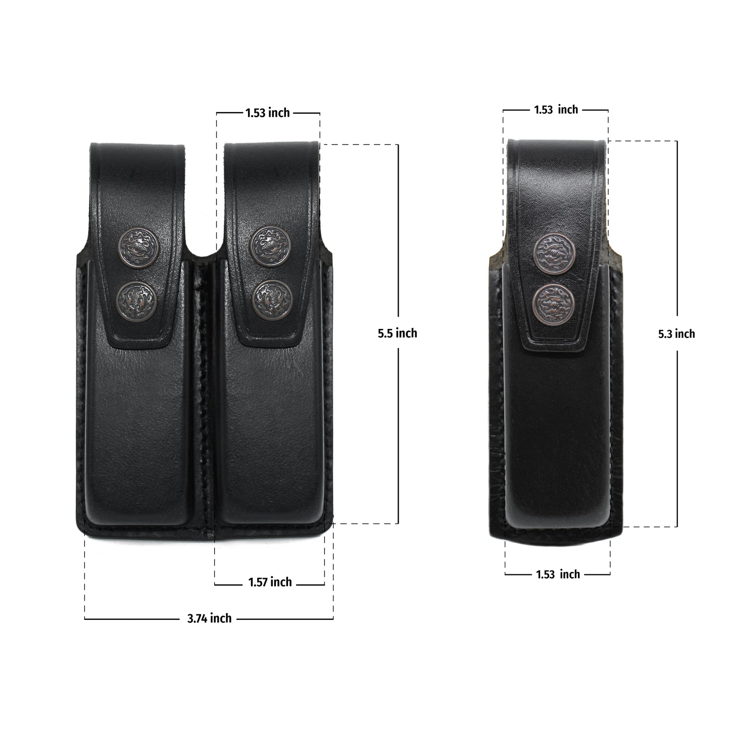 Holster ALIS9092 Leather Single & Double Magazine Pouch for Glock 17 19 22 23 Handmade!
