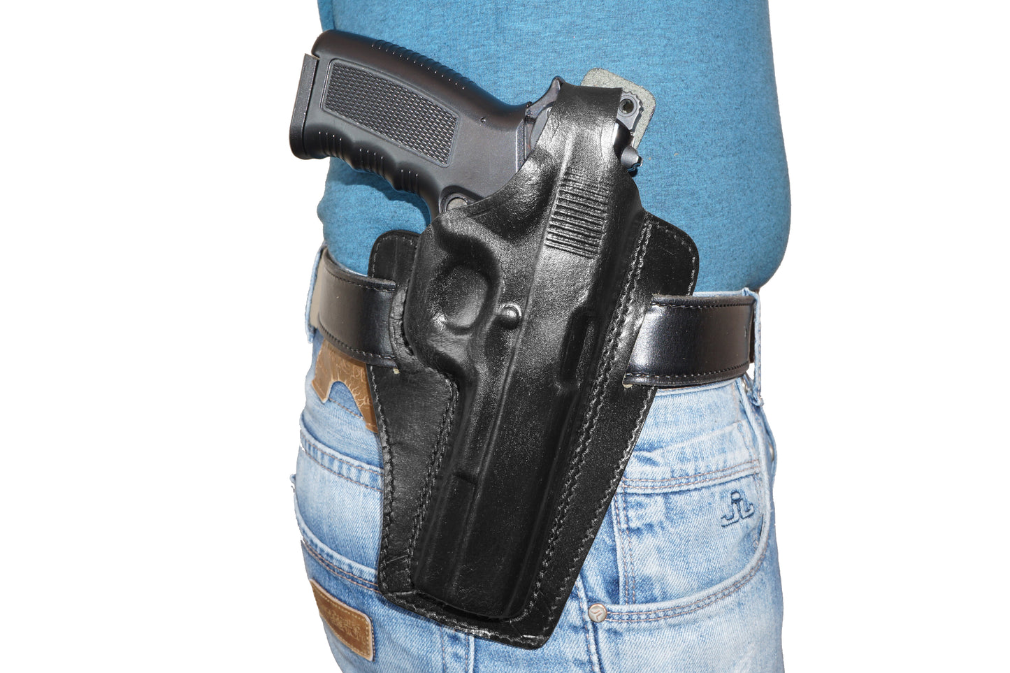 ALIS34303 Pancake Leather Holster & Double Magazine Pouch for All 1911 Models RH Handmade!
