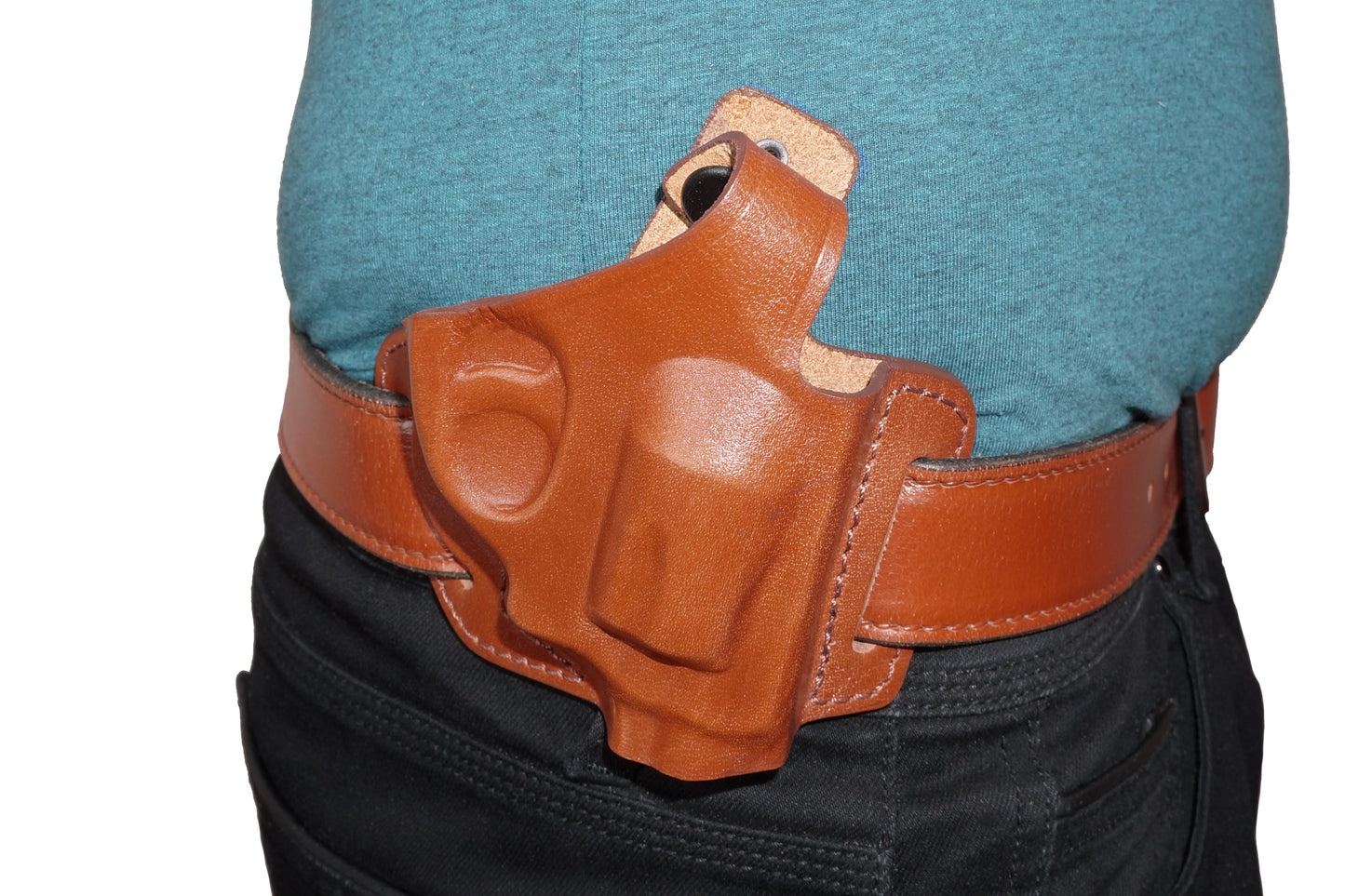 Smith&Wesson J Frame Pancake Leather Holster, 2 Slot Thumb Break Open-end RH Handmade! (ALIS336)