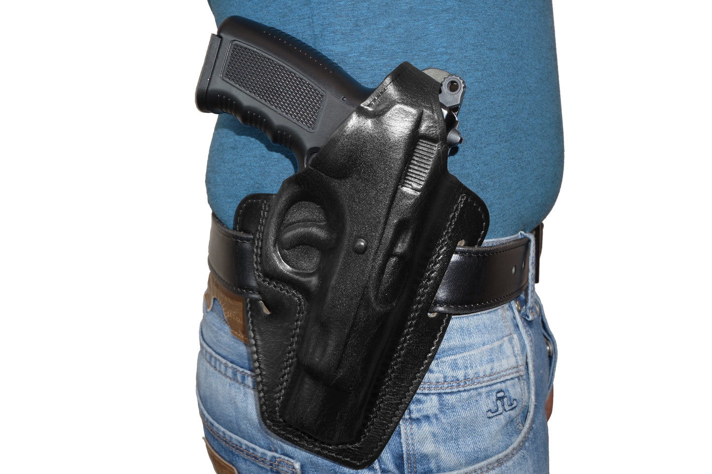 KHS311 Horizontal Shoulder & Belt Holster RH Thumb Break with Double Magazine Pouch for CZ 75 (2in1) Free Extension for Big Body Size!