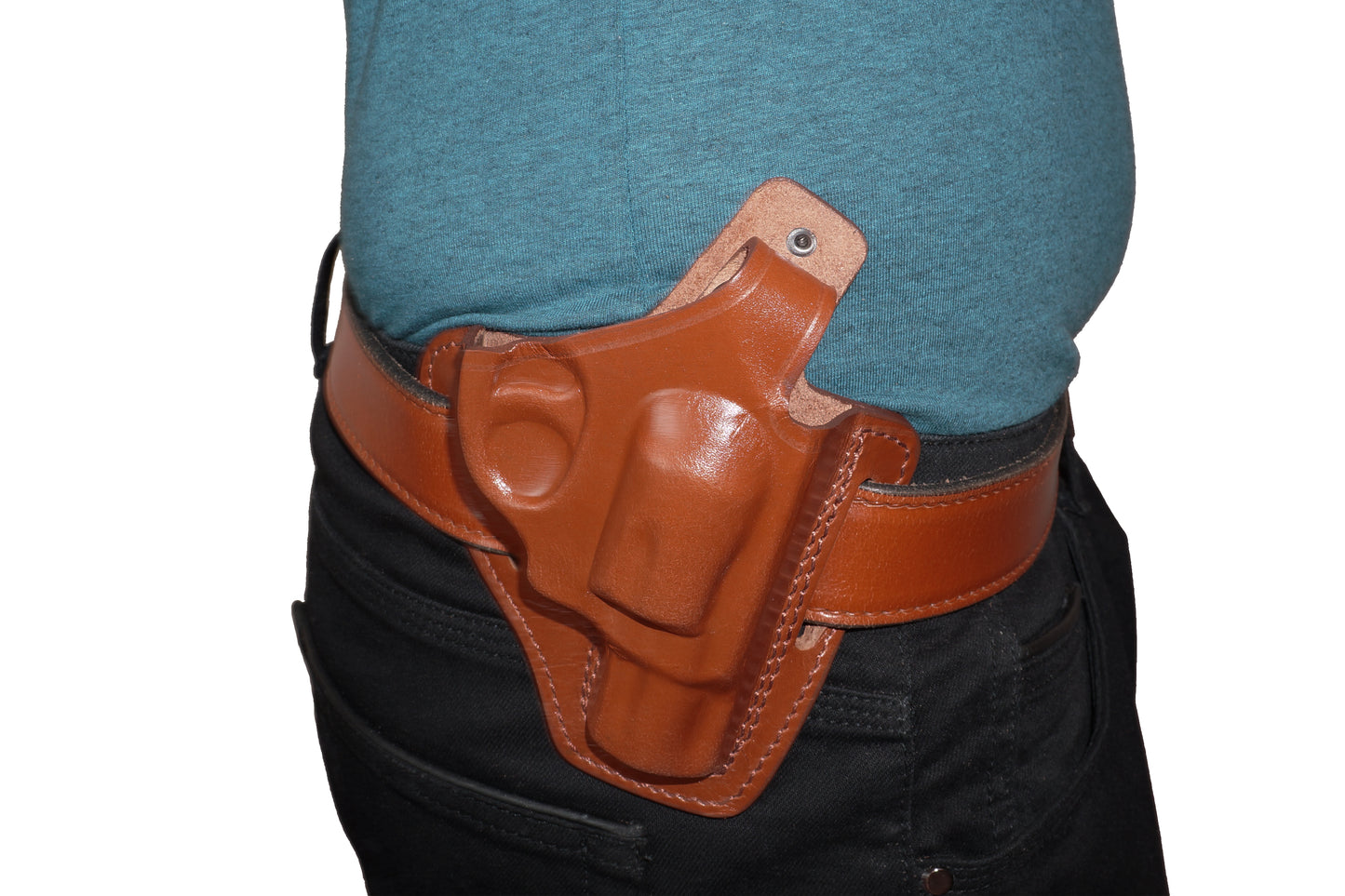 Smith&Wesson J Frame Pancake Leather Holster, 2 Slot Thumb Break Fits RH Handmade (ALIS335)