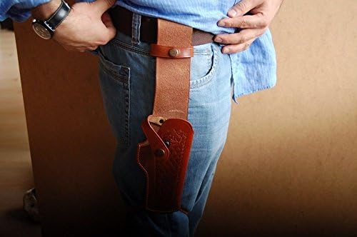 ALIS402 Belt with Leg Ties Leather Holster Retention Strap Fits Colt Ruger Springfield Taurus Remington 1911 RH Handmade!