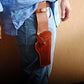 ALIS402 Belt with Leg Ties Leather Holster Retention Strap Fits Colt Ruger Springfield Taurus Remington 1911 RH Handmade!