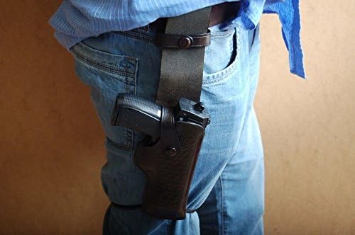 ALIS402 Belt with Leg Ties Leather Holster Retention Strap Fits Colt Ruger Springfield Taurus Remington 1911 RH Handmade!