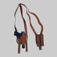 KHS344 Leather Shoulder & Belt Holster Open-end with Double Mag Pouch for Colt 1911 (2in1)