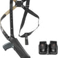 Basketweave Leather Vertical Shoulder Holster & Double Speedloader Case 357 Magnum & Similar Revolvers 4" Handmade!