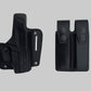 KHS342 Leather Shoulder & Belt Holster Open-end with Double Mag Pouch for Sig Sauer P226 (2in1)