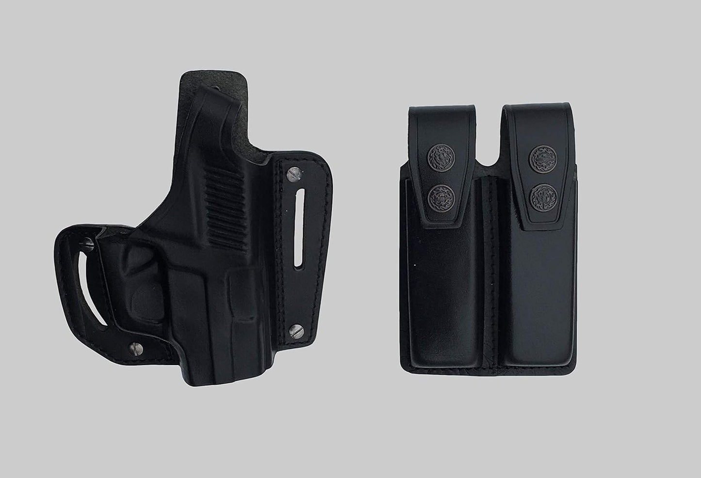 KHS342 Leather Shoulder & Belt Holster Open-end with Double Mag Pouch for Sig Sauer P226 (2in1)
