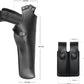 ALIS45206 Vertical Shoulder Leather Holster with Soft Fabric Interior Lining & Double Magazine Pouch Fits Beretta Taurus CZ 75 up to 5” Barrel Handmade!