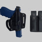 KHS340 Leather Shoulder & Belt Holster Open-end with Double Mag Pouch for Glock 17 19 22 23 (2in1)