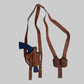 KHS306 Shoulder & Belt Holster Open-end with Double Speedloader Pouch 357 Magnum & Similar Revolvers (2in1)