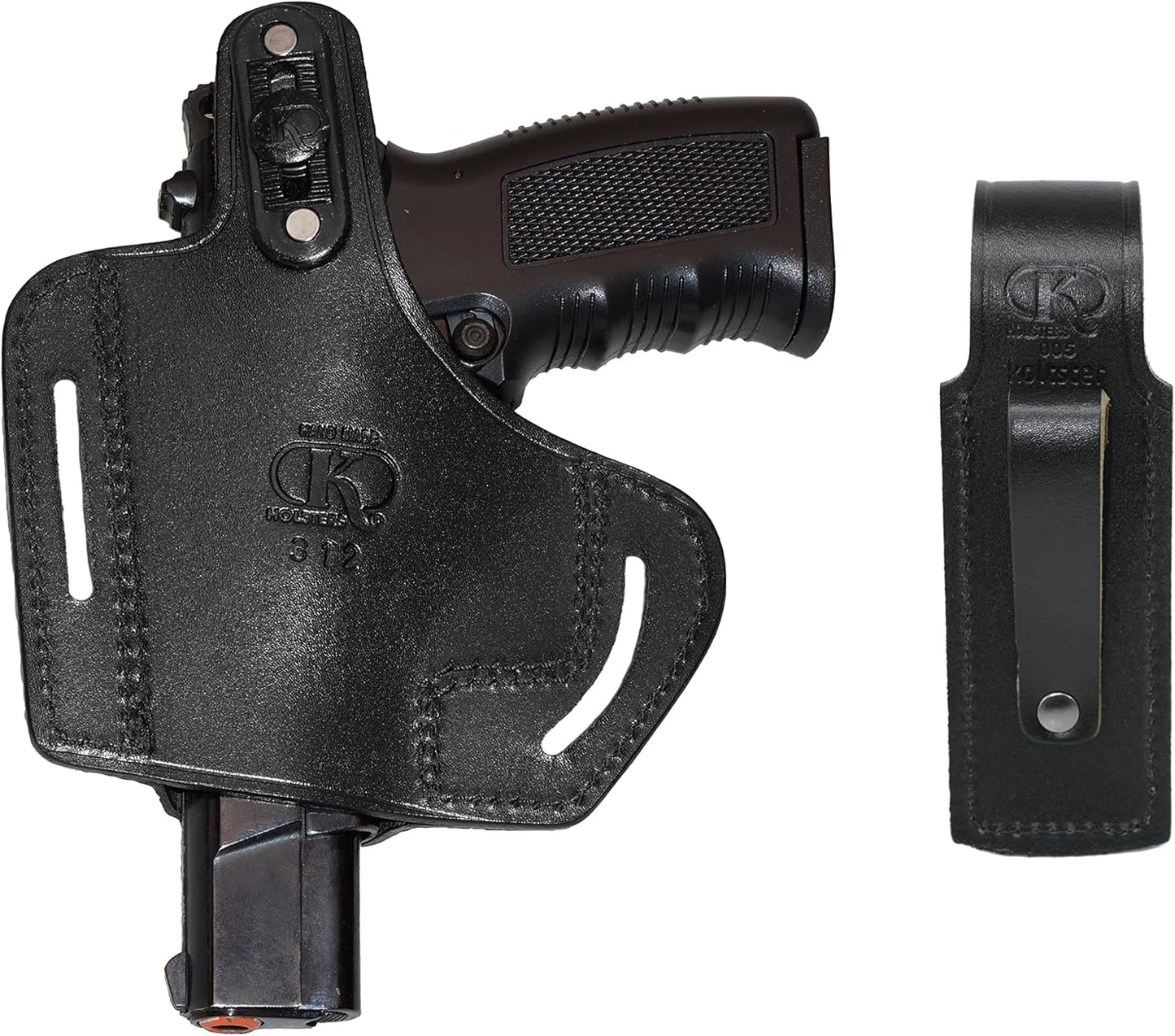 CZ 75 Leather Holster Pancake OWB Thumb Break Open-end Leather Gun Holster 2 Slot Handmade Brown Geunine Leather Holster!