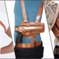 KHS343 Horizontal Shoulder & Belt Holster with Double Magazine Pouch RH Fits Colt Ruger Springfield Taurus 1911 Handmade! Free Extension for Big Body Size!