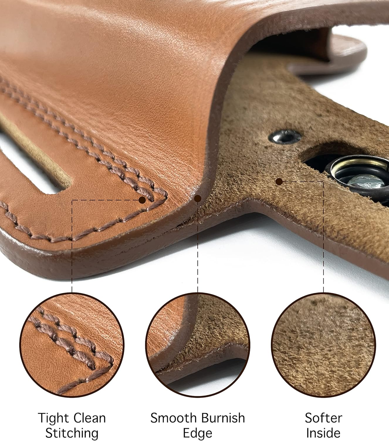 357 Magnum Holster, 2 Slot Pancake OWB Leather Gun Holster Thumb Break Handmade!