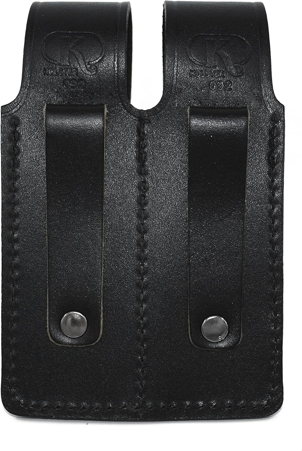 ALIS45206 Vertical Shoulder Leather Holster with Soft Fabric Interior Lining & Double Magazine Pouch Fits Beretta Taurus CZ 75 up to 5” Barrel Handmade!