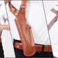 Basketweave Leather Vertical Shoulder Holster & Double Speedloader Case 357 Magnum & Similar Revolvers 4" Handmade!