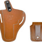 357 Magnum Holster, 2 Slot Pancake OWB Leather Gun Holster Thumb Break Handmade!