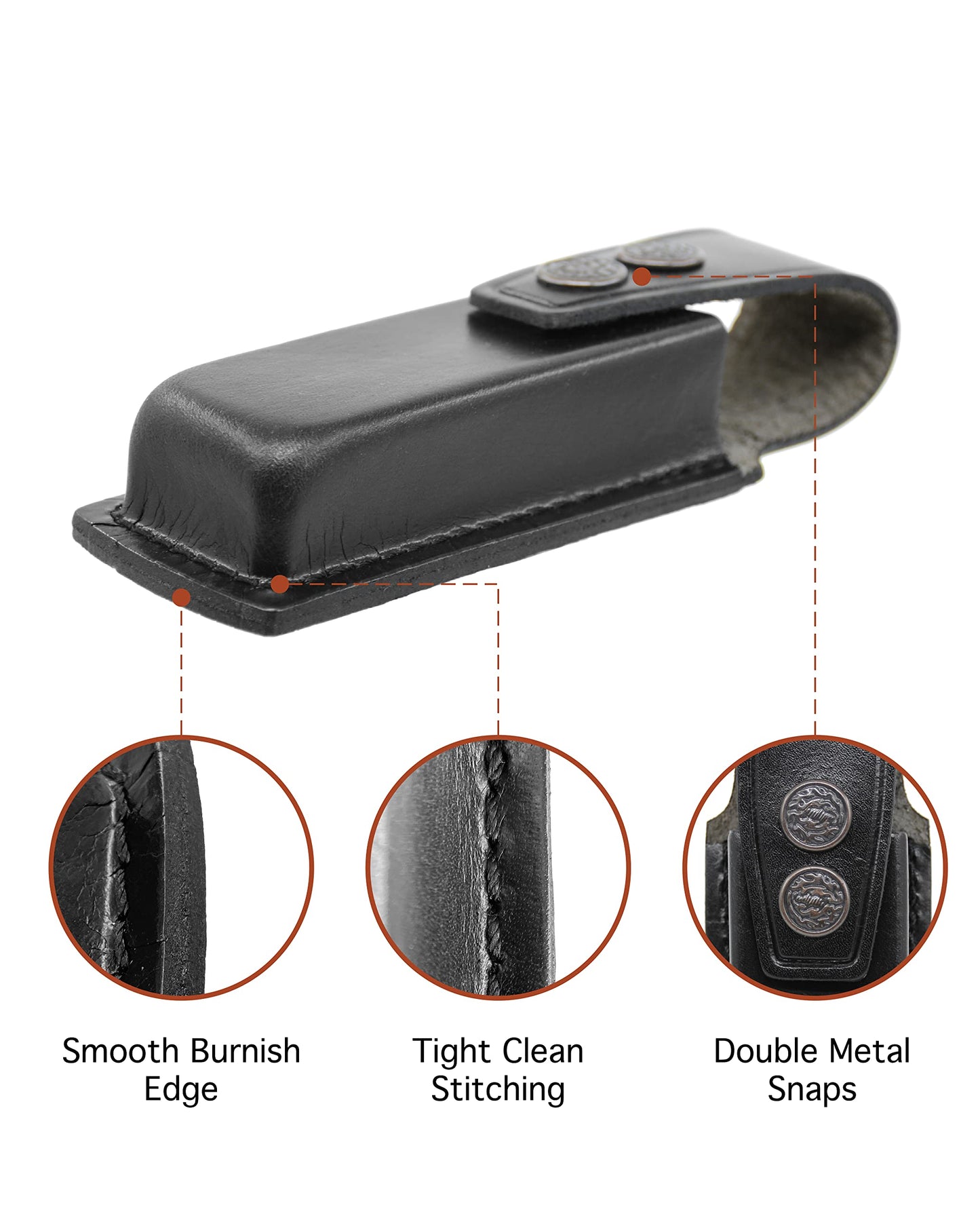 Alis008 Handmade Black Leather Single Magazine Pouch/Carrier/Case with Belt Clip for 7.65