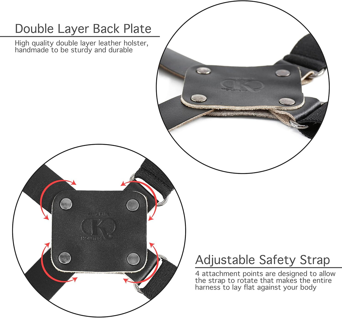 ALIS45206 Vertical Shoulder Leather Holster with Soft Fabric Interior Lining & Double Magazine Pouch Fits Beretta Taurus CZ 75 up to 5” Barrel Handmade!