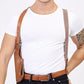 Basketweave Leather Vertical Shoulder Holster & Double Speedloader Case 357 Magnum & Similar Revolvers 4" Handmade!